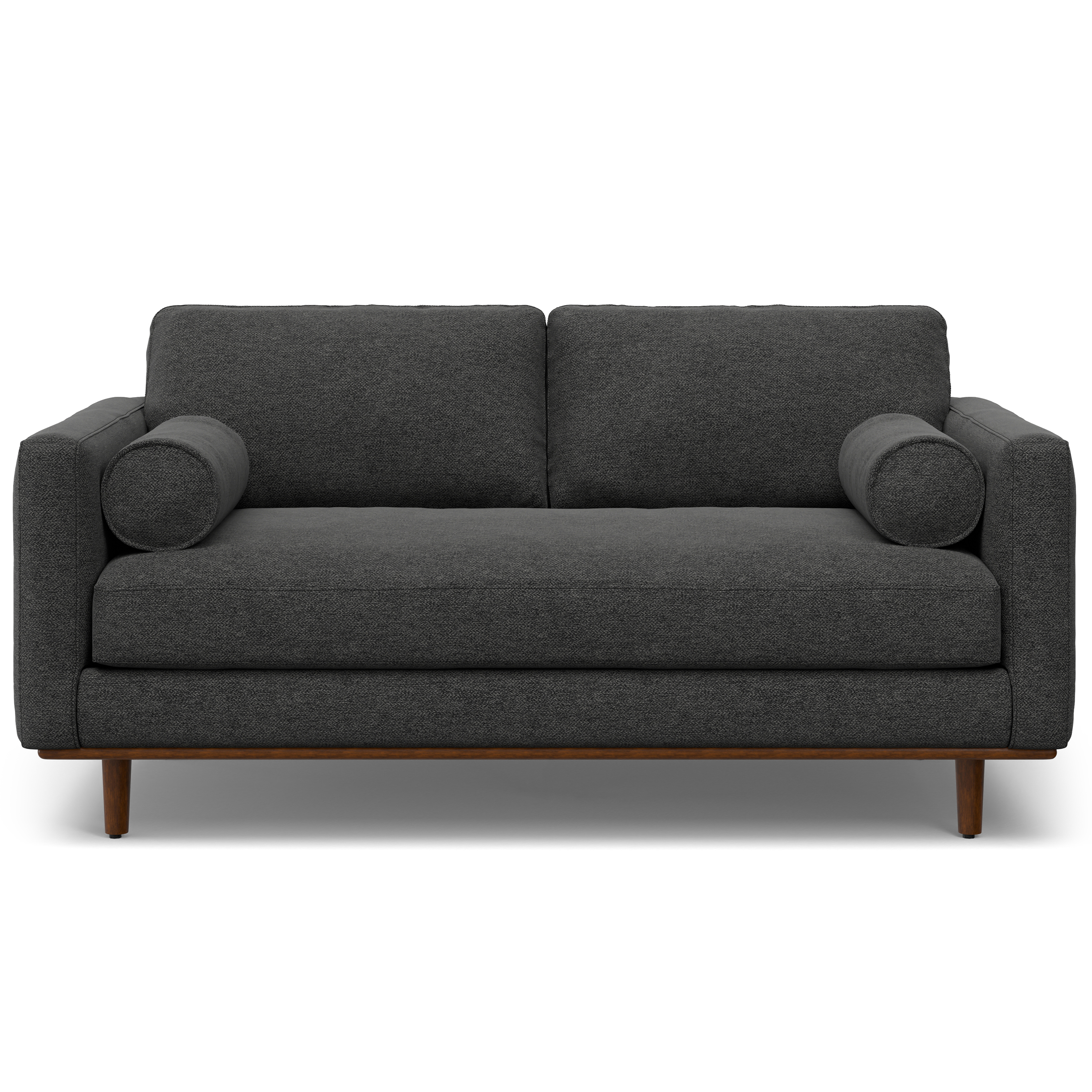 Morrison 72 inch Wide Mid-Century Modern Loveseat Sofa in Charcoal