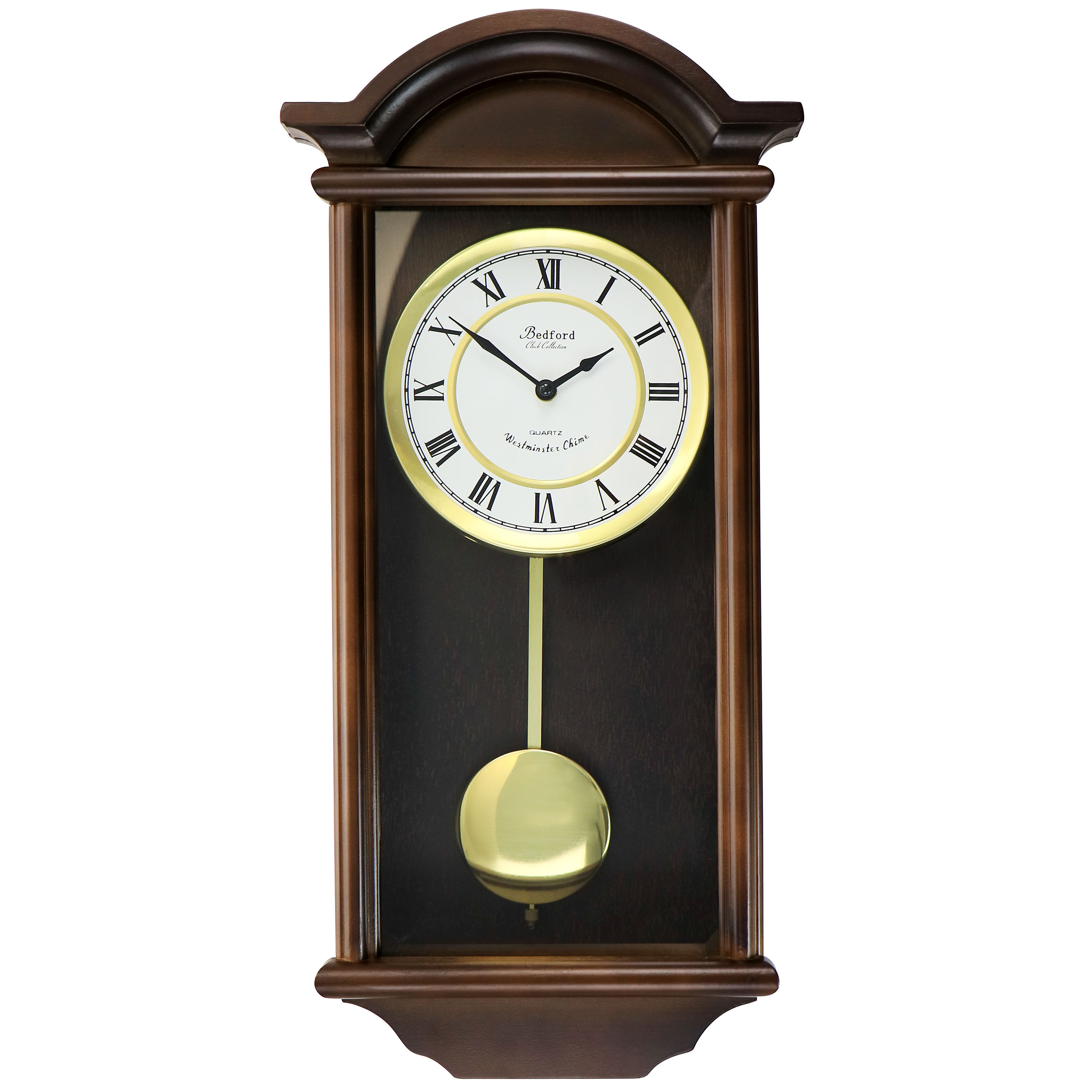 Bedford Clock Collection George 22 Inch Chestnut Wood Chiming