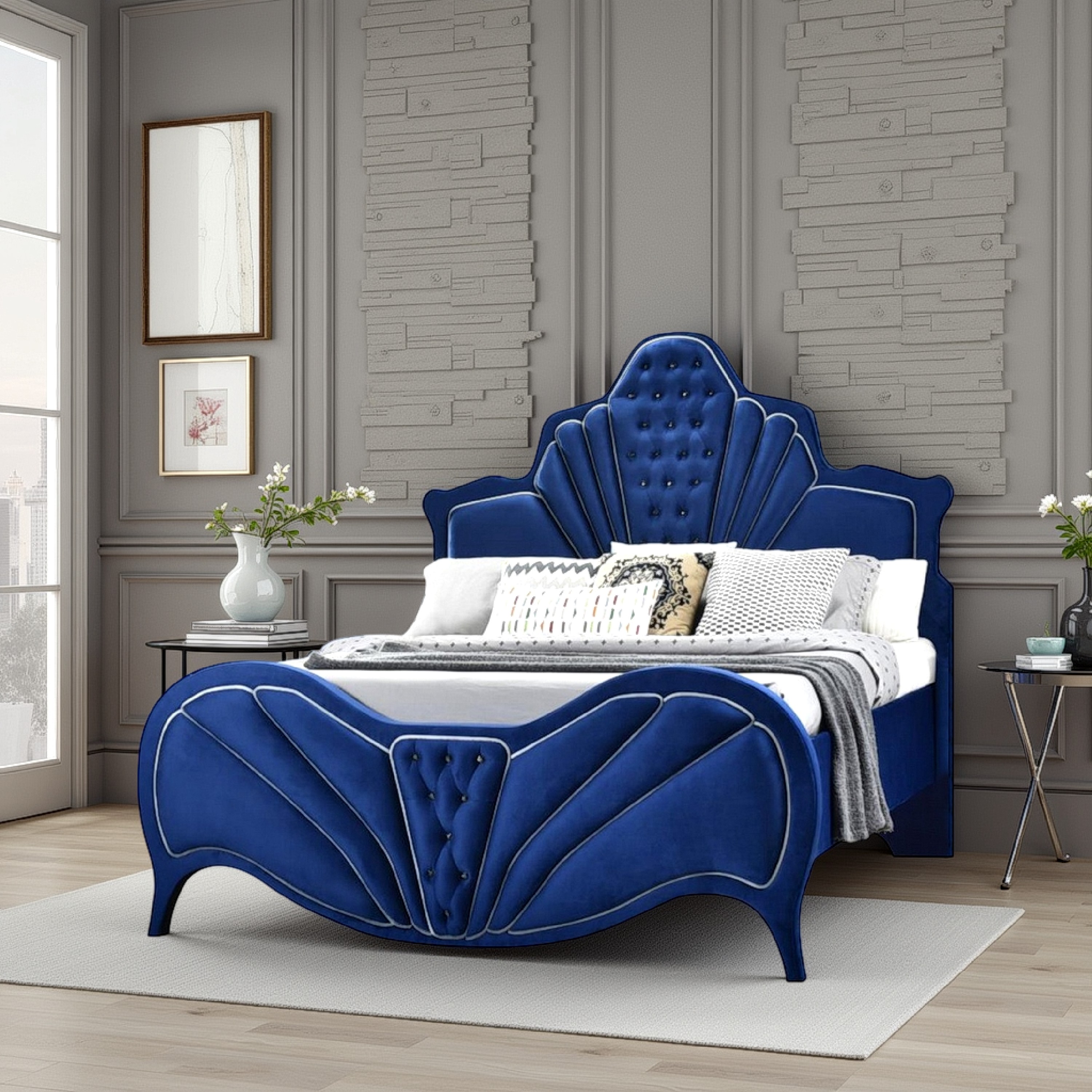 Benjara Modern Velvet Upholstered Cha...