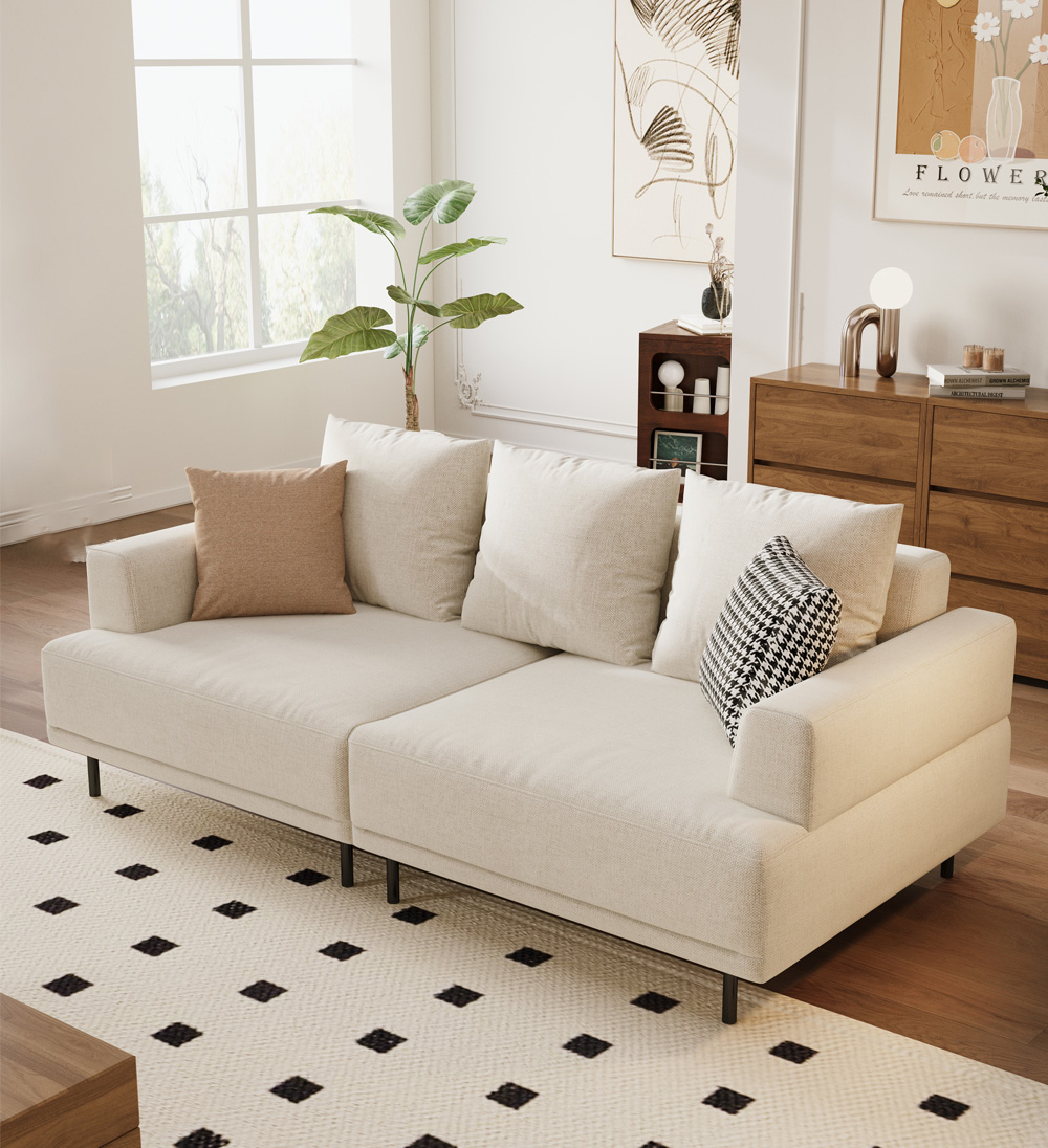Pajiasen Upholstered Linen Fabric Sof...