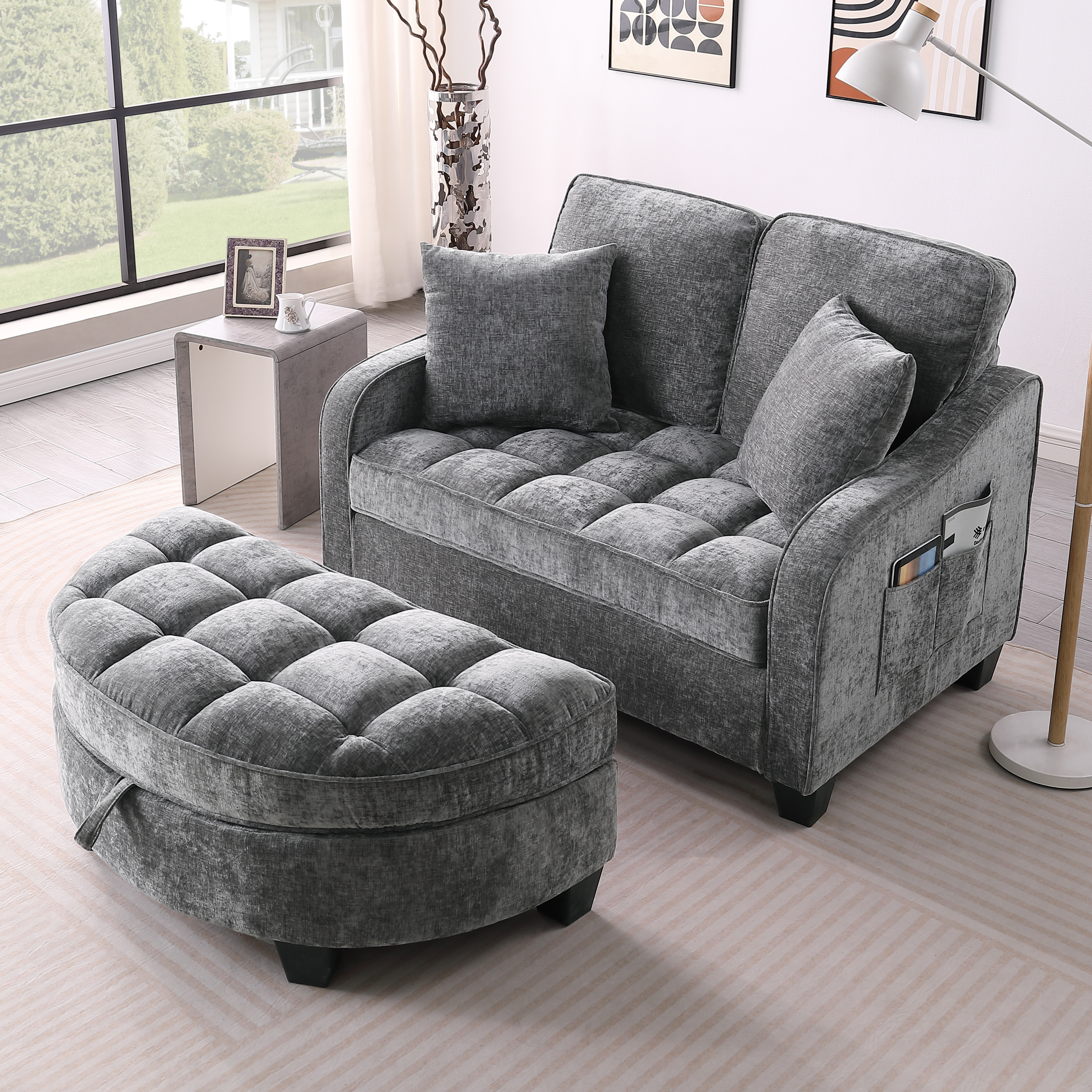 Merax Irregular Arc Design Sofa Chair – Plush Comfort & Space