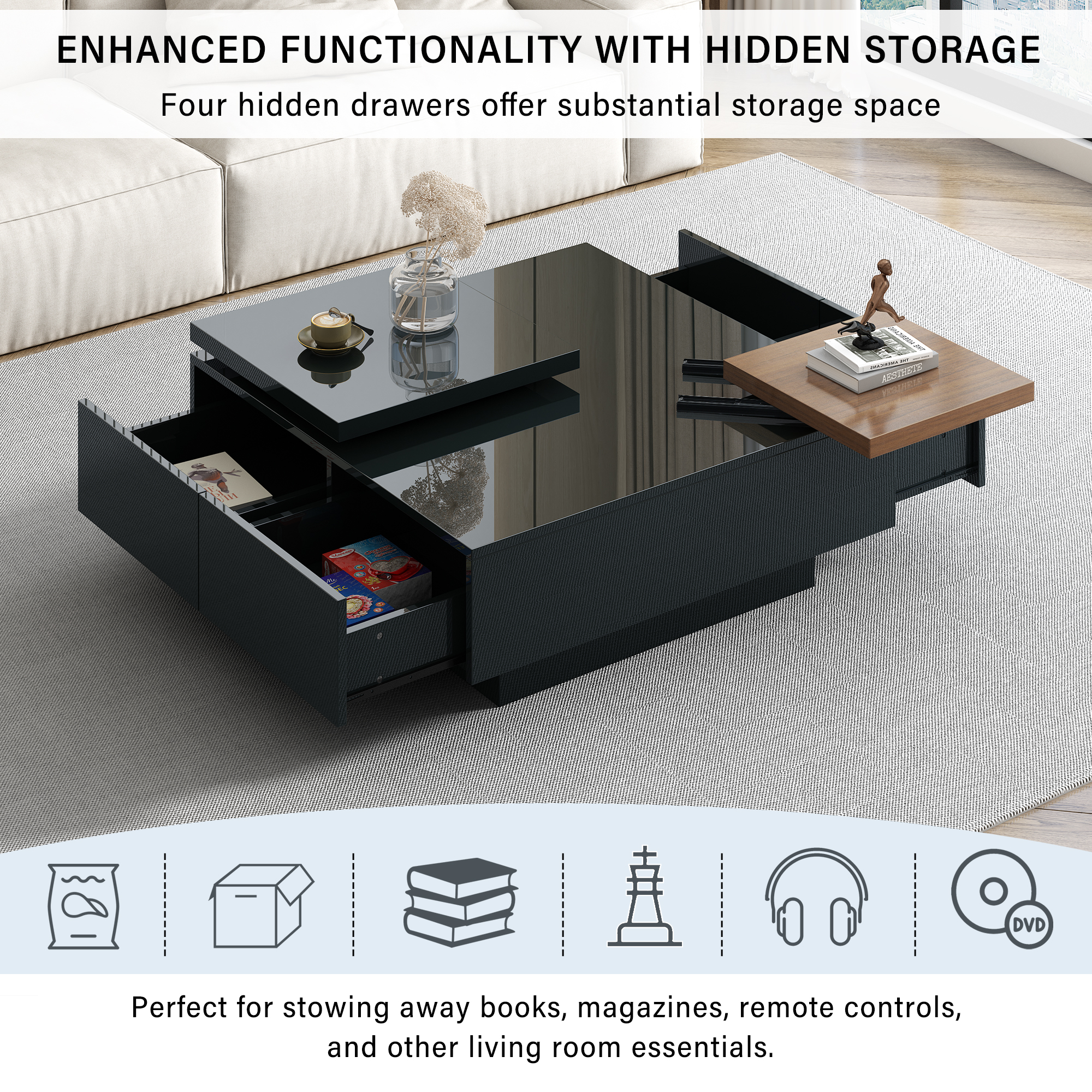 Merax Modern Square Wood Coffee Table