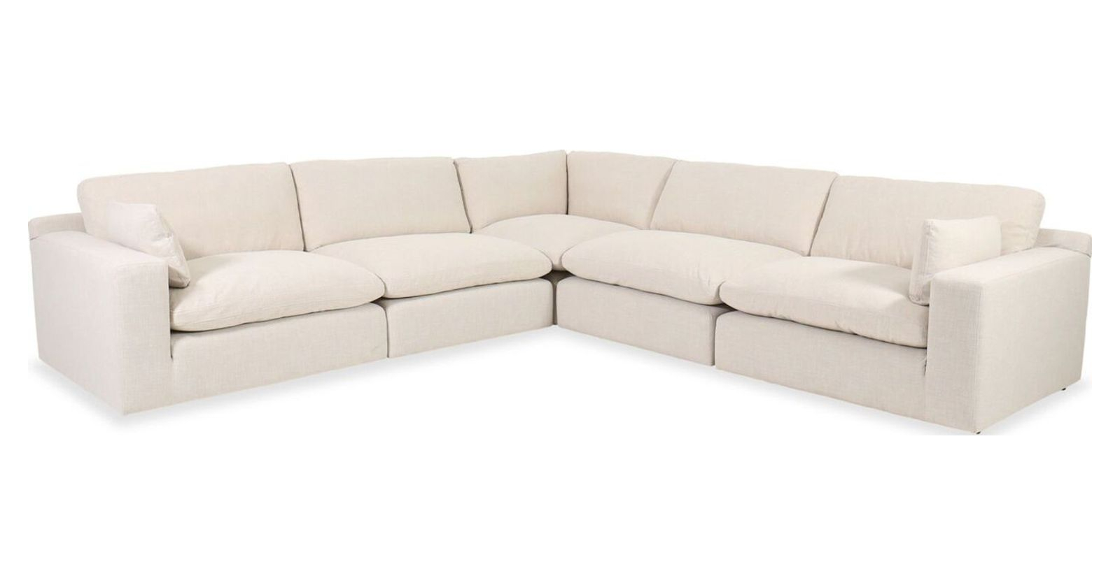 Elyza Five-Piece Sectional in White Cream | Mathis Home