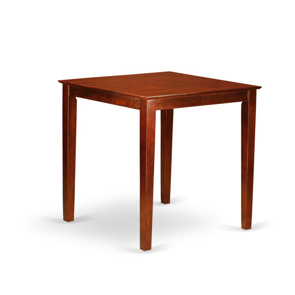 East West Furniture Set Da 3 Pezzi Tavolo Pub Rotondo E 2 Sgabelli Da Bar - Legno Massello Asiatico, Finitura Nera